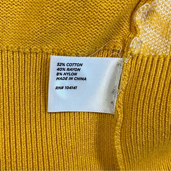 Lady Hagen Yellow Herringbone Golf Cardigan v-Neck Womens Size M Preppy Sporty - Picture 5 of 8